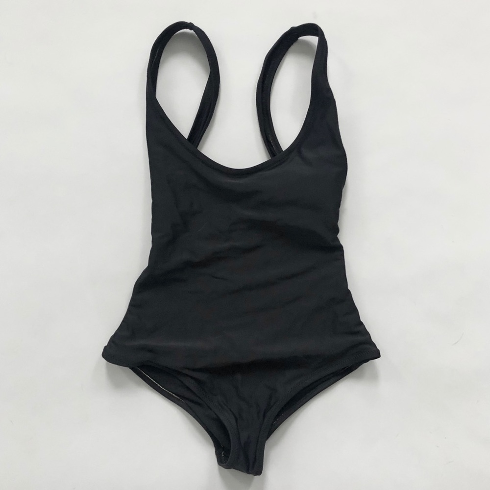 Black one piece bathing suit